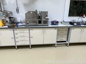 Lot of 4 Laboratory Benches With 14 Door Cupboards and 16 Drawers