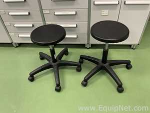 Lot of 2 Height Adjustable Laboratory Stools