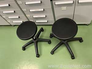 Lot of 2 Height Adjustable Laboratory Stools