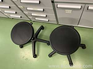 Lot of 2 Height Adjustable Laboratory Stools