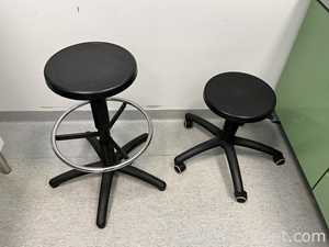 Lot of 2 Height Adjustable Laboratory Stools