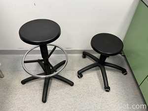 Lot of 2 Height Adjustable Laboratory Stools