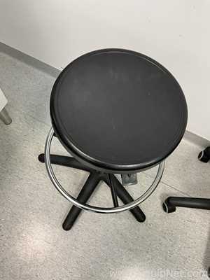 Lot of 2 Height Adjustable Laboratory Stools