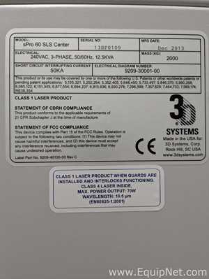Impressora 3D 3D Systems Corporation sPro 60 SLS Center