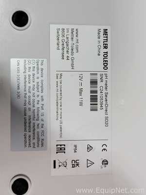 Mettler Toledo SevenDirect SD20 pH Meter