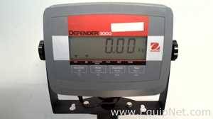 Lot of 3 OHAUS Corporation Defender 3000 Stainless Steel Floor Scales with OHAUS SF40A Printers