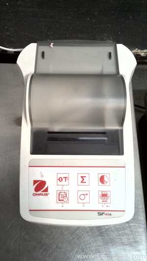 Lot of 3 OHAUS Corporation Defender 3000 Stainless Steel Floor Scales with OHAUS SF40A Printers