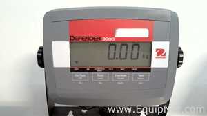 Lot of 3 OHAUS Corporation Defender 3000 Stainless Steel Floor Scales with OHAUS SF40A Printers