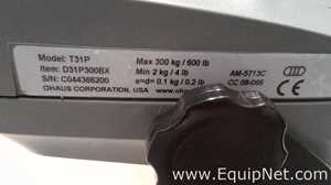 Lot of 3 OHAUS Corporation Defender 3000 Stainless Steel Floor Scales with OHAUS SF40A Printers