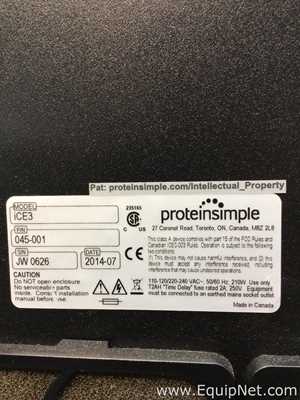 Protein Simple 720NV With iCE3 Analyzer