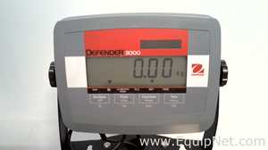Lot of 3 OHAUS Corporation Defender 3000 Stainless Steel Floor Scales with OHAUS SF40A Printers