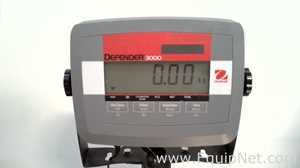 Lot of 3 OHAUS Corporation Defender 3000 Stainless Steel Floor Scales with OHAUS SF40A Printers