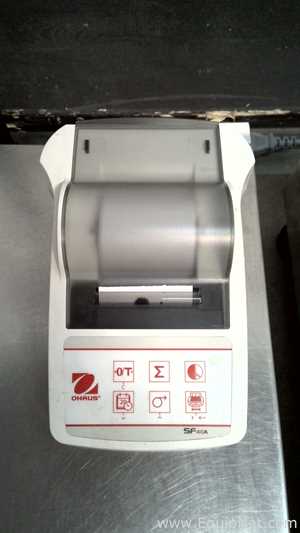 Lot of 3 OHAUS Corporation Defender 3000 Stainless Steel Floor Scales with OHAUS SF40A Printers