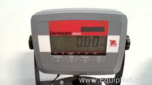 Lot of 3 OHAUS Corporation Defender 3000 Stainless Steel Floor Scales with OHAUS SF40A Printers