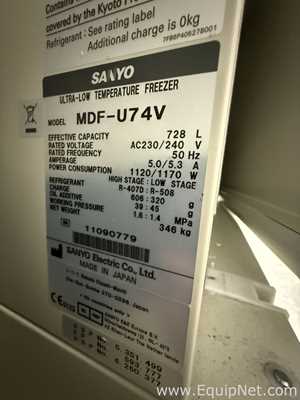 Sanyo MDF-U74V Ultra-Low Temperature Freezer
