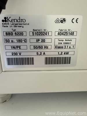 Lote de 2 Incubadora Heraeus BBD6220