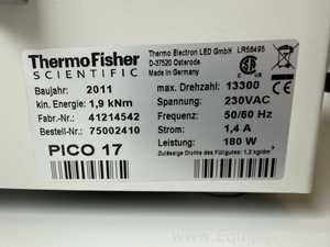 Thermo Scientific Heraeus Pico 17 Benchtop Centrifuge