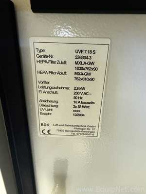 Cabina de Seguridad Biológica BDK UVF 7.18 S