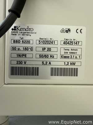 Lote de 2 Incubadora Heraeus BBD6220
