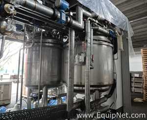 Netzsch Skid w Four 1000L SS Mix Tanks Netzsch Maxshear High Shear Mixer - Pregel NK-Premix Skid 3-1