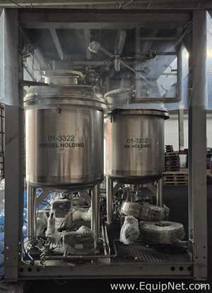 Netzsch Skid w Four 1000L SS Mix Tanks Netzsch Maxshear High Shear Mixer - Pregel NK-Premix Skid 3-1