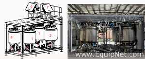 Netzsch Skid w Four 1000L SS Mix Tanks Netzsch Maxshear High Shear Mixer - Pregel NK-Premix Skid 3-1