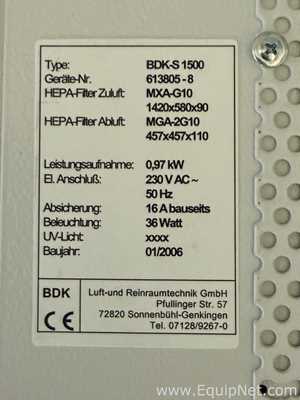 Cabina de Seguridad Biológica BDK S 1500