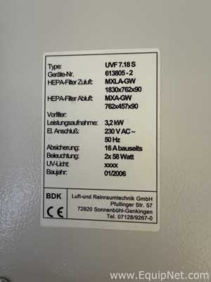 Cabina de Seguridad Biológica BDK UVF 7.18 S