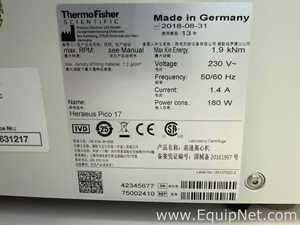 Thermo Scientific Heraeus Pico 17 Benchtop Centrifuge