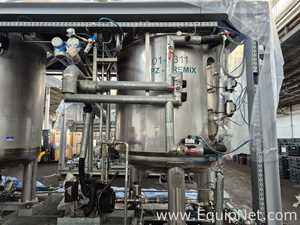 Netzsch Two 4.000 L SS Blending Tanks with Scrapers, High Shear Disperser and Two Pumps - Skid 3-2
