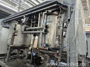 Netzsch Two 4.000 L SS Blending Tanks with Scrapers, High Shear Disperser and Two Pumps - Skid 3-2