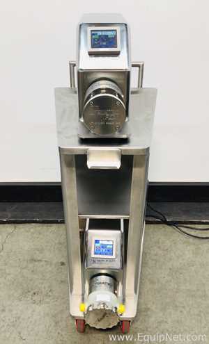 Lot Of 2 High Purity New England Quattroflow 1200 Diaphragm Pump On HPWheels Cart