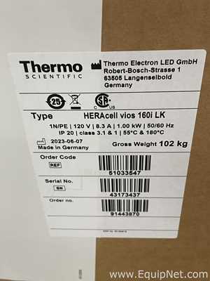 Thermo Scientific Heracell Vios 160i LK CO2 Incubator Unused in Original Box