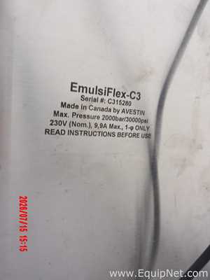 Avestin EmulsiFlex-C3 High-Pressure Homogenizer