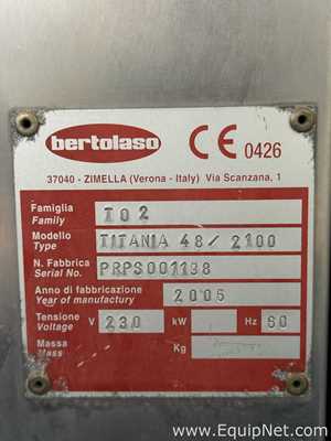 Bertolaso Titania 48/2100 Glass Bottle Rinser-Filler Machine