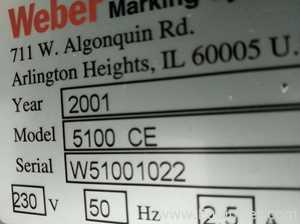 Marcador de Código o Impresión Weber Marking Systems, Inc. 5100