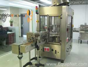 Used Borgo 8 head rotary capper model V8-T with centrifugal bowl and cap elevator