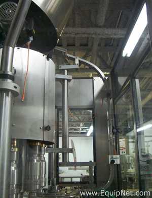 Used Borgo 8 head rotary capper model V8-T with centrifugal bowl and cap elevator