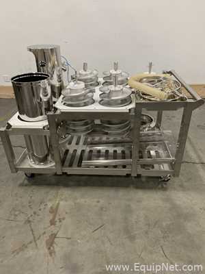 One Lot of Tablet Deduster Parts with Storage - Transfer Cart