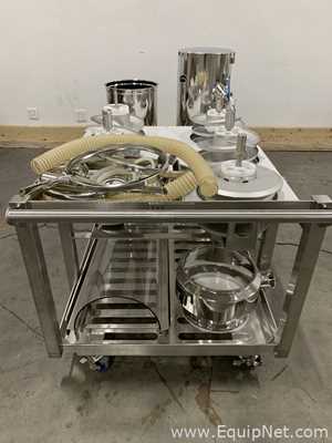 One Lot of Tablet Deduster Parts with Storage - Transfer Cart