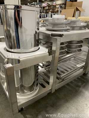 One Lot of Tablet Deduster Parts with Storage - Transfer Cart