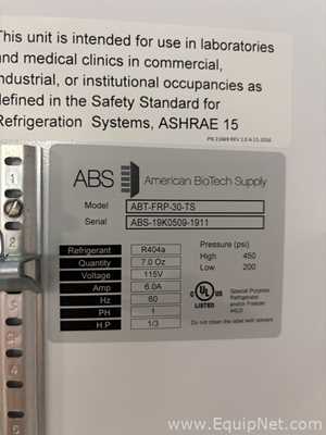American BioTech Supply ABT-FRP-30-TS Freezer