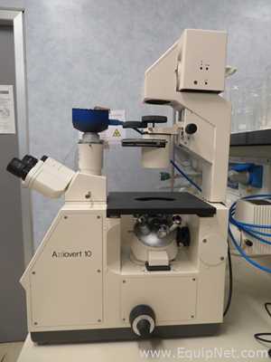 Zeiss Inc. Axiovert 10 Inveted Microscope With Power Supply