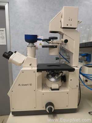 Zeiss Inc. Axiovert 10 Inveted Microscope With Power Supply