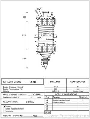 Reactor  Requisitos de aire 2380 L