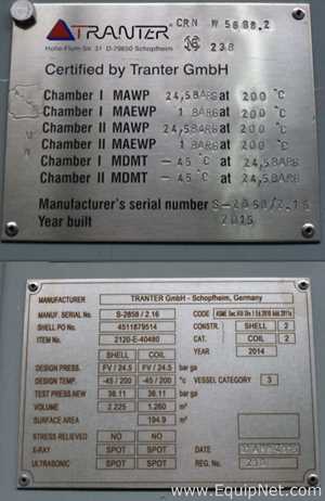 Unknown 2098 Sq. Ft. SHE Spiral Heat Exchanger Heat Exchanger Condenser