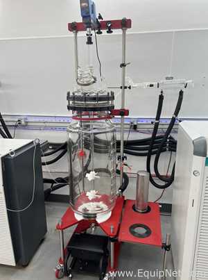Ace Glass 100 Liter Jacketed Glass Reactor with Mobile Base