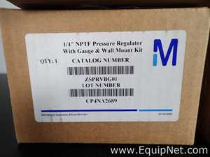 Unused Lot of 6 Millipore ZSPRVBG01 1/4 Inch Pressure Pressure Regulators with Gauge and Wall Mount