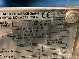 Pfaudler-Werke GmbH 100 Litre Glass Lined Jacketed Vacuum Rated Reactor