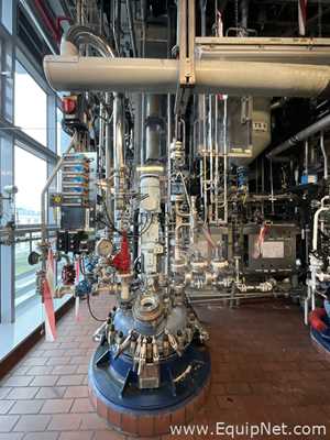 Pfaudler-Werke GmbH 250 Litre Glass Lined Reactor with Glass Process Condenser Set above Vessel